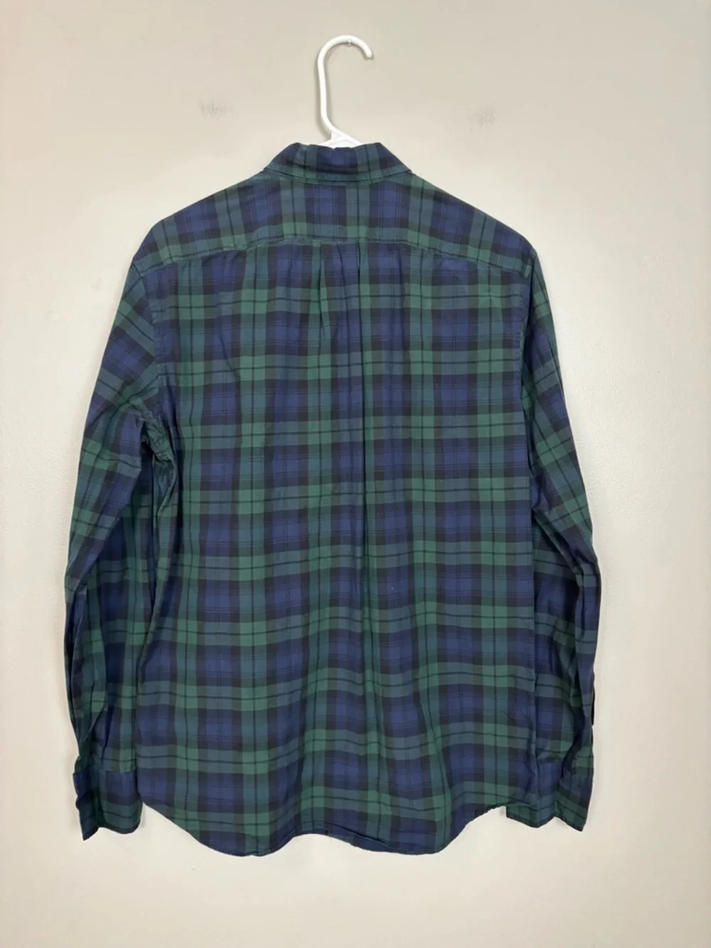 J Crew Shirt Mens Med Slim Secret Wash Organic Cotton Stretch Long Sleeve Plaid